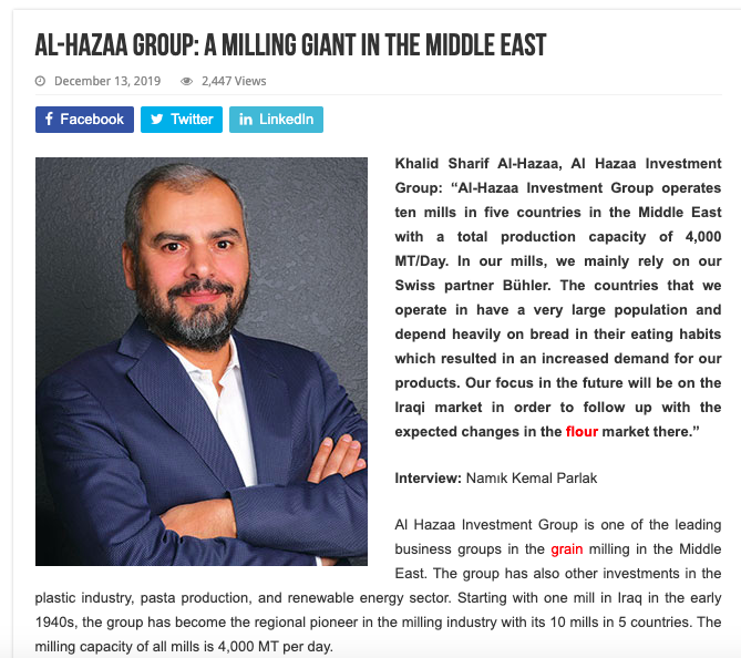 Al-Hazaa Group: A milling giant in the Middle East (Miller Magazine)